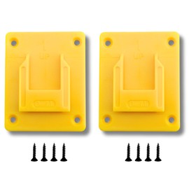 [ 2 Pack ] Power Tool Holder for DeWalt & Milwaukee | Rugged ABS Mounts, Secure Storage Solution for Garage, Shed, Workshop & Utility Rooms (Yellow for DeWalt Aesthetics)