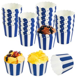Cupcake Baking Cups Disposable Muffin Cases Baking Paper Cupcake Liners Baking Cups Made of Sturdy Paper for Birthdays Weddings and Parties (50 per Pack) (Blue)