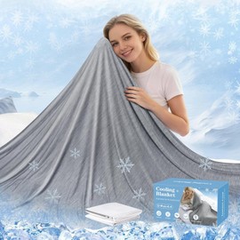 Cooling Blanket, Ice Silk Cooling Blankets for Sleeping, Self-Cooling, Q-Max > 0.4, Lightweight and Breathable Cooling Blanket Summer for People Children, Ice Blanket, Cooling Banket for Bed