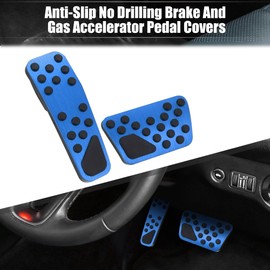 Unifizz Car 1 Set Anti Slip Aluminum Alloy Brake and Gas Accelerator Pedal Covers Foot Pedal Pads Blue for Dodge Challenger Charger 2009-2019 for Chrysler 300 2014-2019