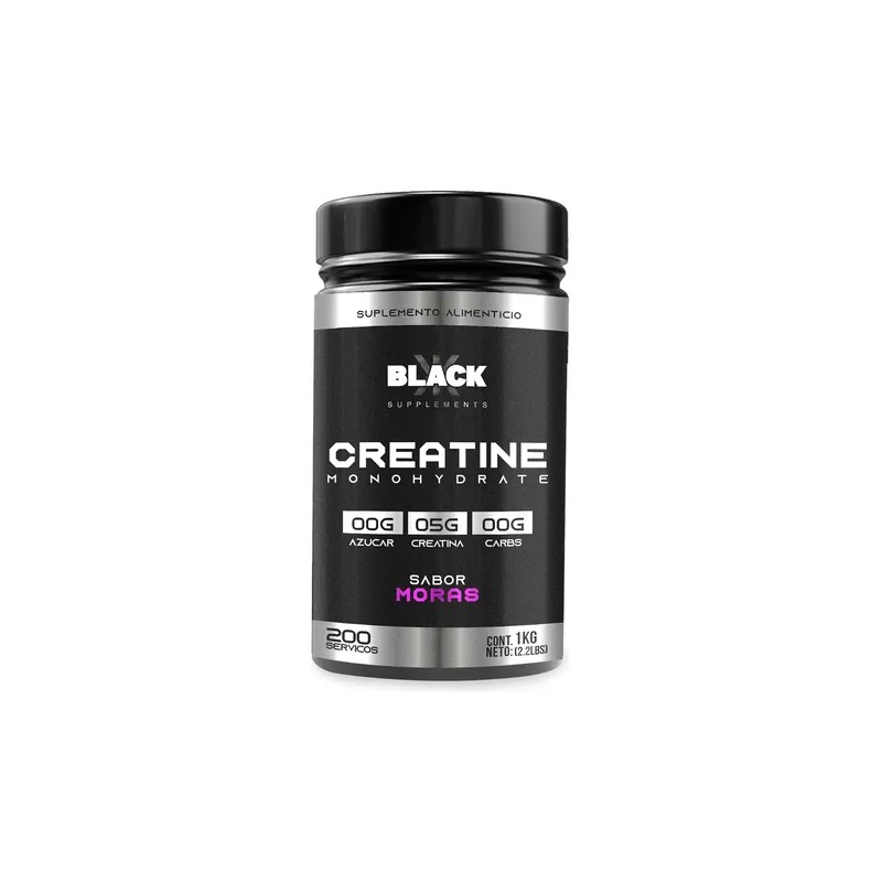 Black Supplements Creatina Monohidratada 1kg 200 Servicios