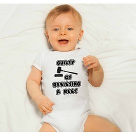 Aiden's Corner - Guilty of Resisting A Rest - Funny Baby Boy & Girl Clothes (0-3 Months, Heather)