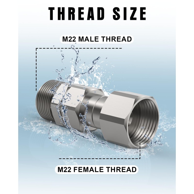 XENDY WASHER 2 Pack M22 14mm Stainless Steel Swivel Fitting,