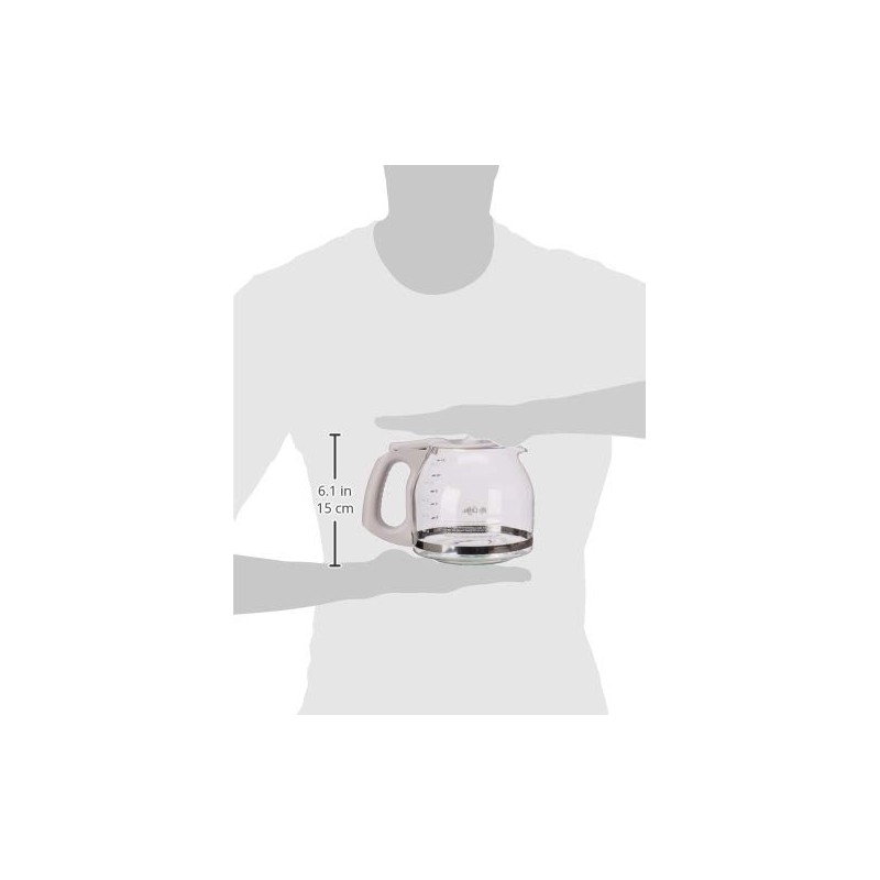 Mr. Coffee Replacement 12-Cup Glass Carafe, White -