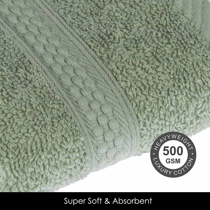 HOMESCAPES Sage Green Turkish Cotton Bath Sheet Super Soft Thick
