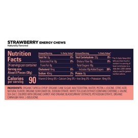 GU Energy Chews Strawberry with Caffeine 16 Chewable Gummies