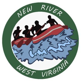 New River, West Virginia White Water Rafting Decorative Car Truck Window Sticker Decal Vinyl Die-Cut Badge Emblem Vacation Souvenir Travel Gear