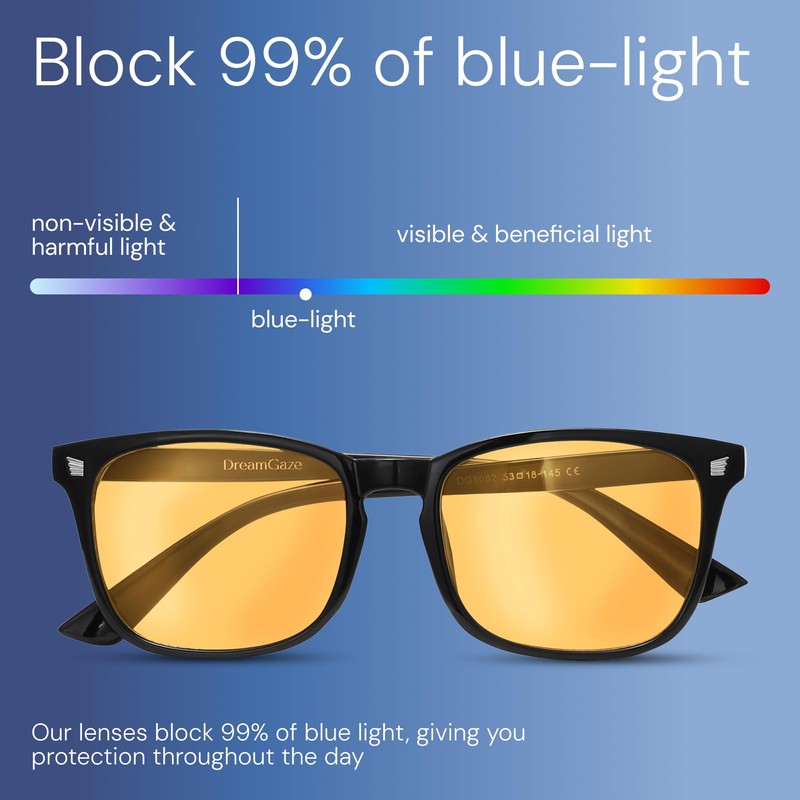 DreamGaze Blue Blocking Glasses for Better Sleep, Anti Blue Light