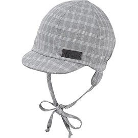 Sterntaler Boys Peaked Cap with Ties and Ear Flaps, smoke Grey