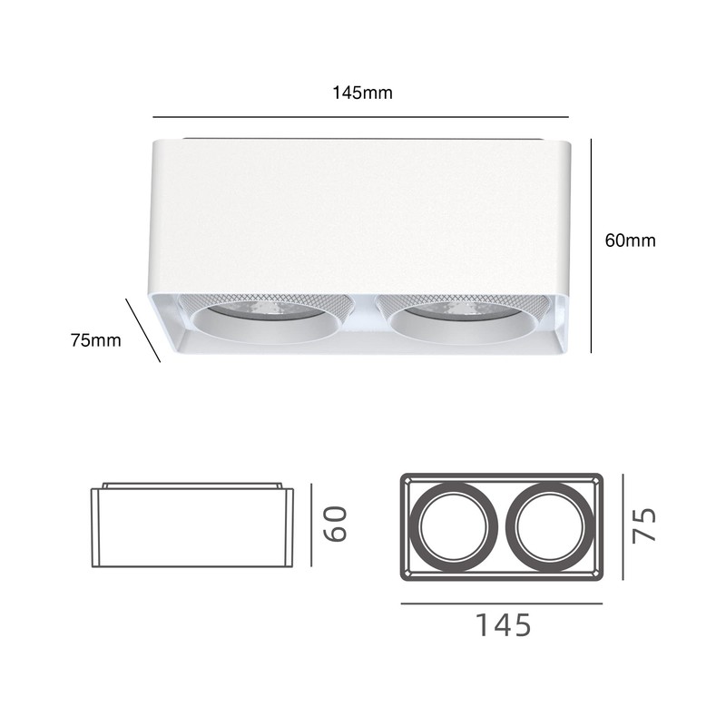 FOOC LED Surface Mounted Light Flat with Large Light Surface