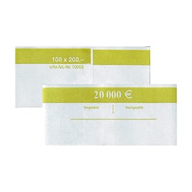 Euro Banknotes, 20 x Banderole, 100 x 200 Euro (= 20000 €) for old 200 € notes from the 1st series, money collecting sorting storage