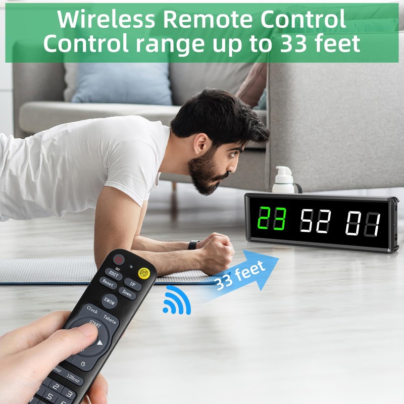 PELLOR Gym Clock, Gym Timer, Large Digital Timer Stopwatch Count