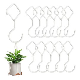 Ticway Pack of 12 S Hooks for Hanging, White Hooks with Safety Buckle, Stainless Steel Hooks, Kitchen Hooks, Hooks for Clothes Rail, Hanging Plants, Clothes, Kitchen Utensils, Bath Towels