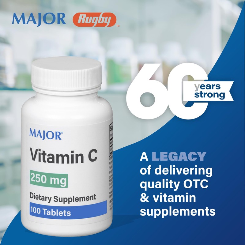 MAJOR Vitamin-C 250 mg Ascorbic Acid Tablets, 100 CT -