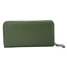 Fur Specialty Store Elbert 3774 (Utility Model Registration) Made in Japan Toyooka Kobo Coin Divided Leather Long Wallet, Cowhide Leather, Round Zipper, Willow Workmanship, green