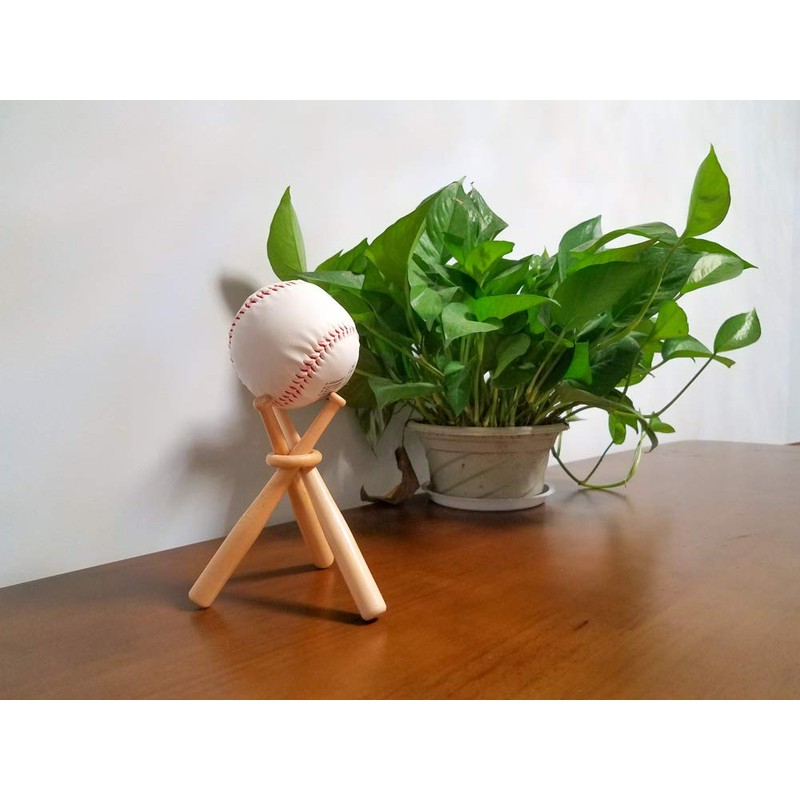 ZHTOOL Wooden Baseball Display Stand Holder (1 Pack)