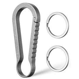 FEGVE Titanium Carabiner Keychain Clip, Small Key Holder Clip, Anti-Lost Quick Release Hook for Keys