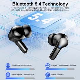 Bluetooth Headphones in Ear, Headphones Wireless Bluetooth 5.3 with ENC Noise Cancelling Microphone, 2025 Wireless Headphones with 40H Deep Bass, IP7 Waterproof Wireless Earbuds Earphones, LED Display