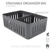 Simplify Cestino impilabile a 3 scomparti con divisori regolabili, organizer