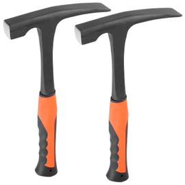 FUNSUEI 2 PCS 30 oz Masonry Brick Hammer, All Steel Forged Brick Hammer with Shock Reduction Grip