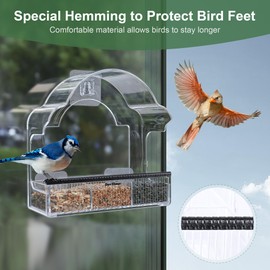 Decflow Window Bird Feeders for Outside, Clear Bird Window Feeder with 3 Pairs of Strong Stickers, Transparent Acrylic Birds House for Window Viewing, Removable Tray, Wild Birds Watching Present