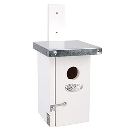 Rivanto® Wren Nesting Box with Zinc Roof 14 x 11 x H 25 cm White with Doors