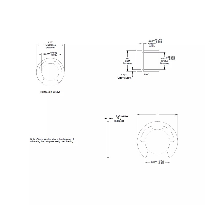 LEAF Howell Corp. 3/4" (.750) E Clips C Circlip Retaining