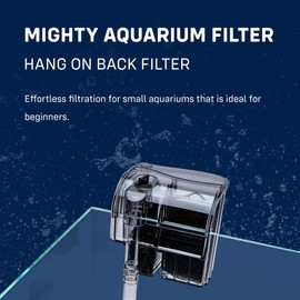 Mighty Aquarium Hang On Back Filter - Aquarium HOB Filter - Adjustable Fish Tank Filter - Aquarium Filters - Nano Aquarium Filter - Fish Aquarium Filter - Hang On Back Aquarium Filter (10-16 Gallons)