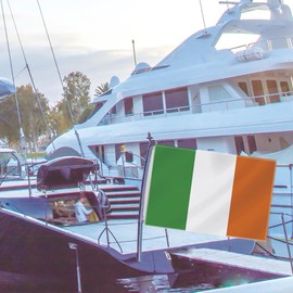 Ireland Small Flag,12×18 Inch Two Layer Fabric Small Banner,1×1.5 FT Irish Nautical Decor,Mini Digital Printed 150D Polyester Banner With Brass Grommet