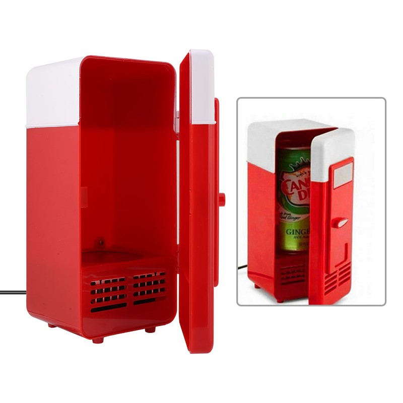 PC USB Mini Refrigerator Fridge Beverage Drink Can Cooler Warmer