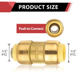 (Pack of 10) EFIELD 1/2 Inch Straight Coupling Push-Fit Fitting to Connect Pex, Copper, CPVC With A Disconnect Tool, No-Lead Brass 10 Pieces