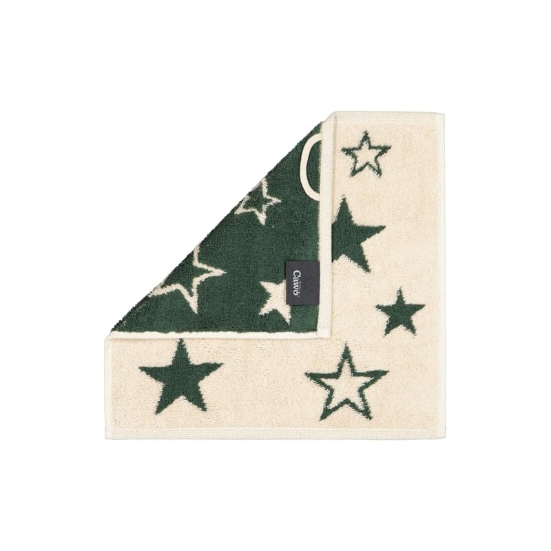 Cawö Home Flannels Christmas Edition Stars 792 Natural Green 34