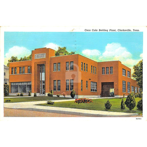Clarksville TN Coca Cola Bottling Building Curt Teich Postcard Copy