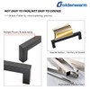 Goldenwarm 5 Pack Black Square T Bar Single Hole Knobs