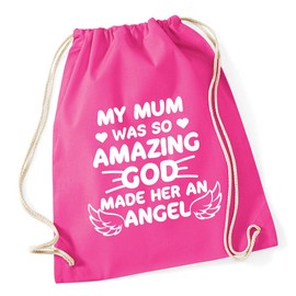 Hippowarehouse My mum was so amazing God made her an angel Drawstring Cotton School Gym Bag 37cm x 46cm, 12 litres