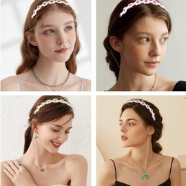 LSYJING 6 Daisies headbands Embroidery Flower Headbands Cute hair accessories Girl Beach birthday party supplies