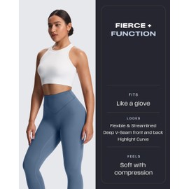 Aoxjox High Waisted Workout Breeze Leggings for Women Tummy Control Buttery Soft Yoga Pants 26" (Steel Blue, X-Small)