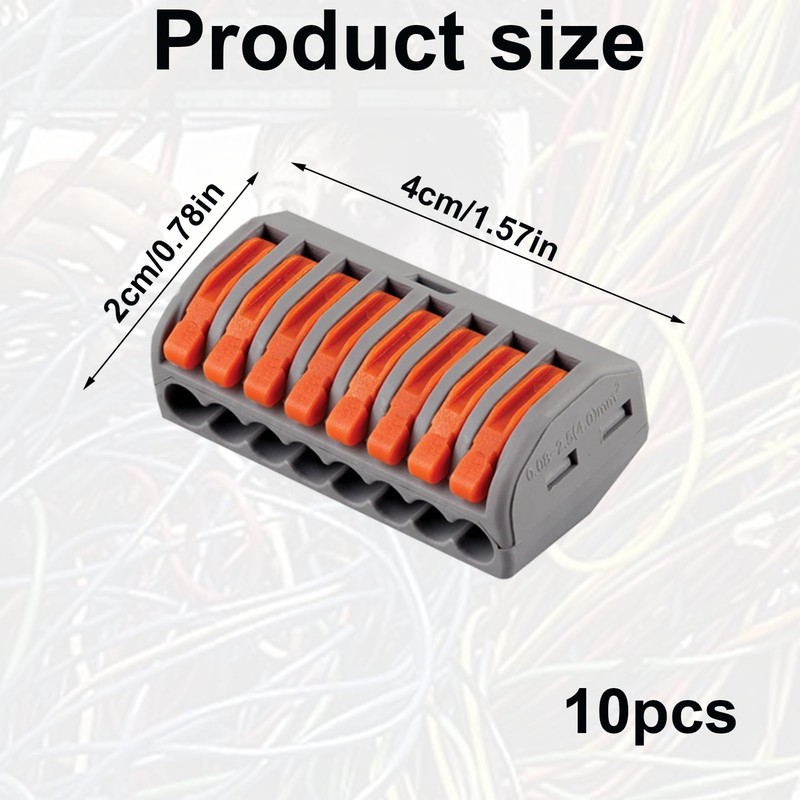 Huybaa 8 Ports Lustre Terminal, 10 Pieces Plug-In Terminals, Terminal