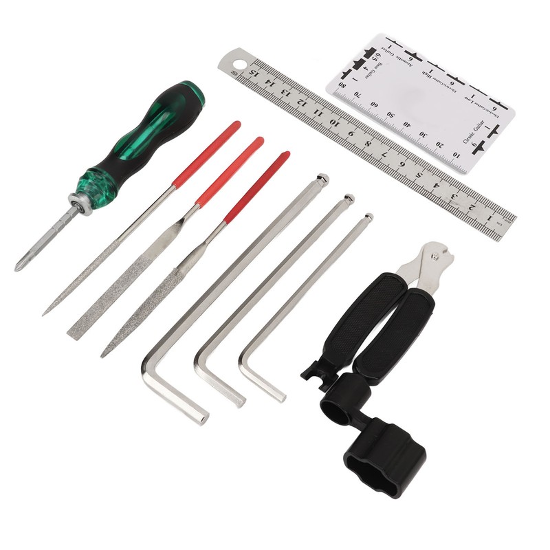 Guitar Maintenance Tool Kit Hex Wrench File Screwdriver Ruler String