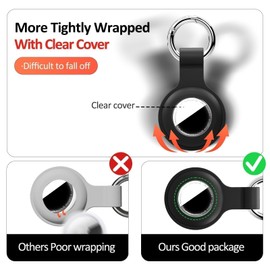 Vsagier Upgrade for Air Tags-4 Pack for Apple for AirTag 2nd & 1st Gen Holder Case Keychain Full Coverage [Anti-Scratch & PC+Silicone] for Air Tag Key Ring Cases for Bags, Pink/Hot Pink/Lilac/Red