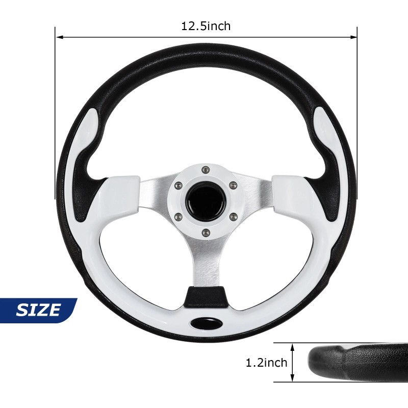 KTERCT Black & White Marine Boat Steering Wheel Keyway 3
