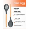 Large Silicone Cooking Spoons, 2 Pack Nonstick Solid and Slotted