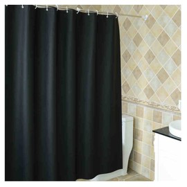 Ariioky Shower Curtain, Waterproof, Made of PEVA Bathroom, Lavatory Home/Hotel Divider, Concealing, Bath Curtain, Shower Curtain, Solid Color, Black (Width 70.9 x Height 70.9 inches (180 x 180 cm))