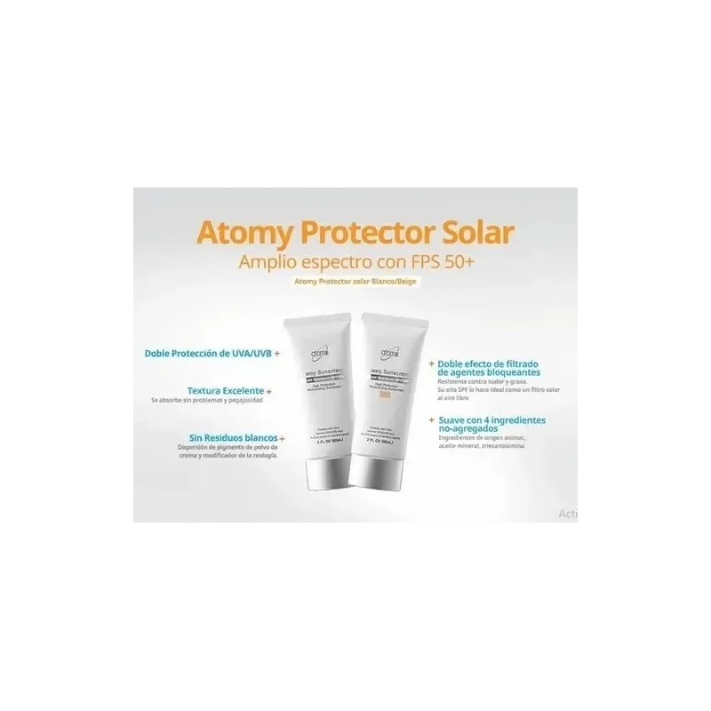 Protector Solar Atomy tono blanco Sunscreen