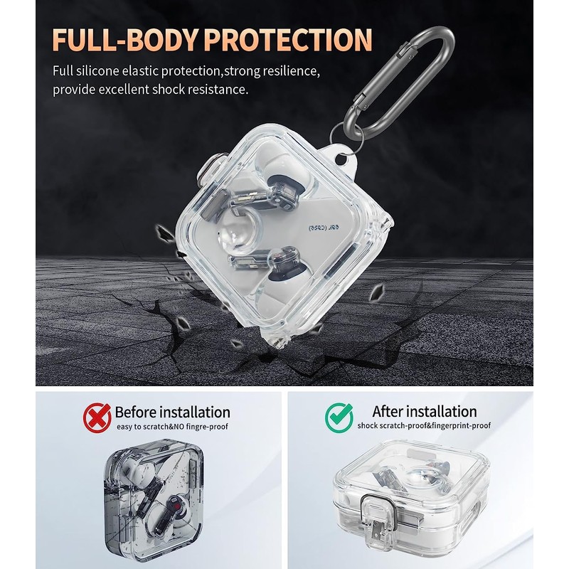 TPU Soft Clear Case with Keychain Lanyard Compatible with Nothing