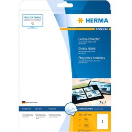 HERMA 4909 Labels A4 210x297 mm white paper glossy 25 pcs.
