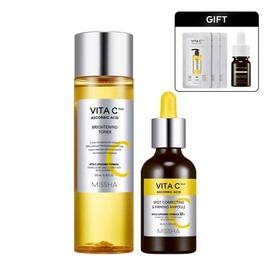 Missha Am Pack Ampoule Vita Spring 40ml+200ml / 미샤앰플팩 증정 비타씨 탄력앰플40ml+안색토너200ml