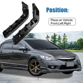 A ABSOPRO Bumper Bracket Retainer Bumper Spacer Mounting Support for Honda Civic 2016-2021 Plastic Black (Set of 2)