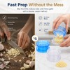 Manual Garlic Twister 2 Pcs, Clear Blue Garlic Mincer &