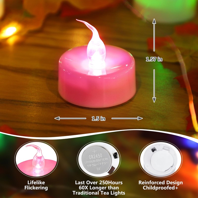 Topstone Color Changing Led Tealight Candles with Remote Control and